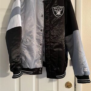 STARTER Black and Gray Raiders Jacket